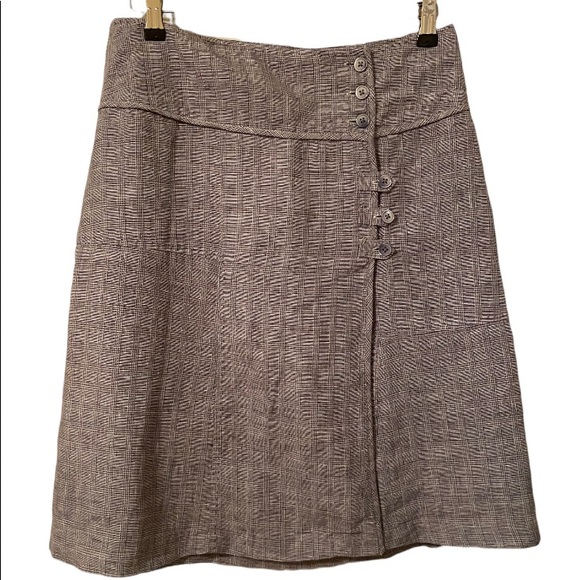 Cassis linen plaid skirt size 4 - Picture 2 of 8